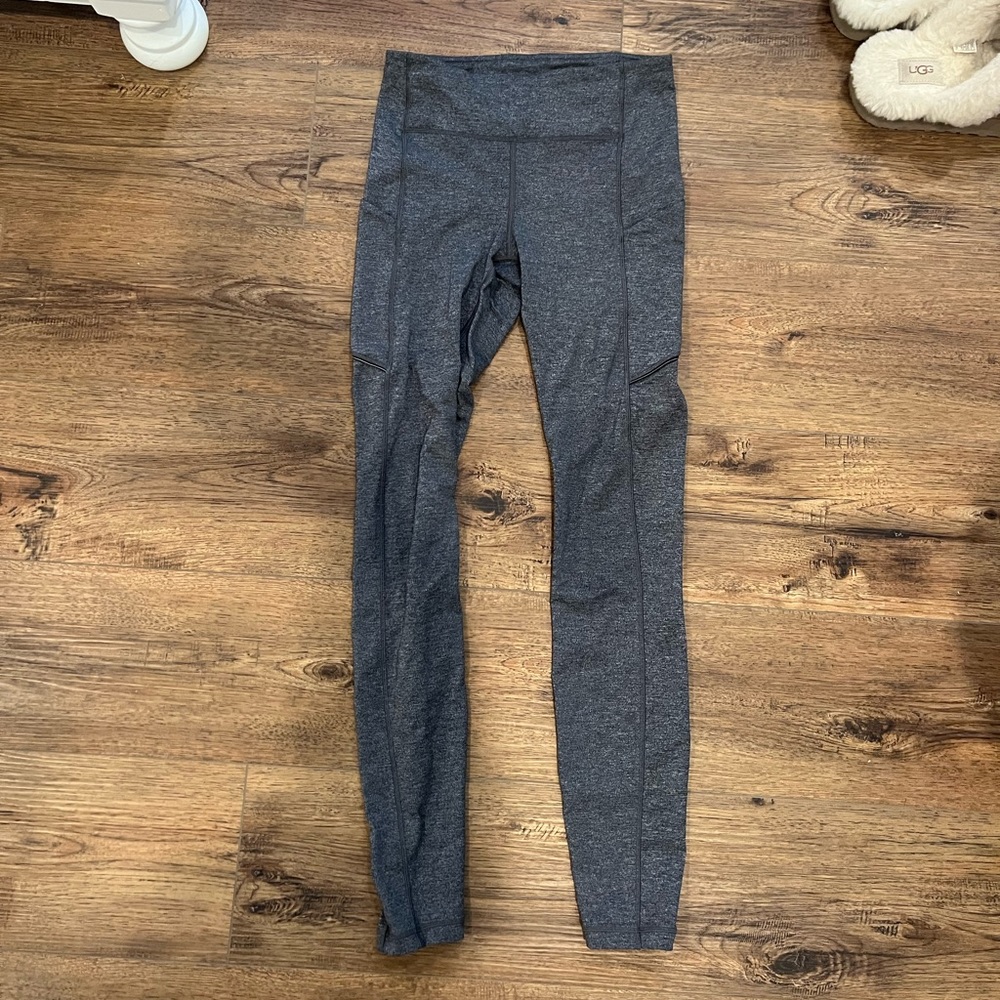 Gray Lululemon Leggings with Pockets, size 4